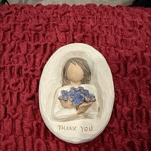Willow Tree “Thank You” Plaque with Purple Flowers